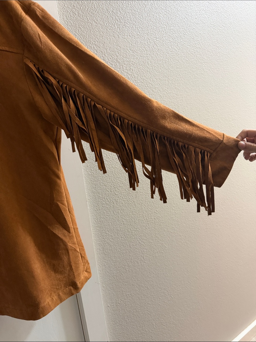 Reba Suede Fringe Jacket - Tan - Picture 7 of 8